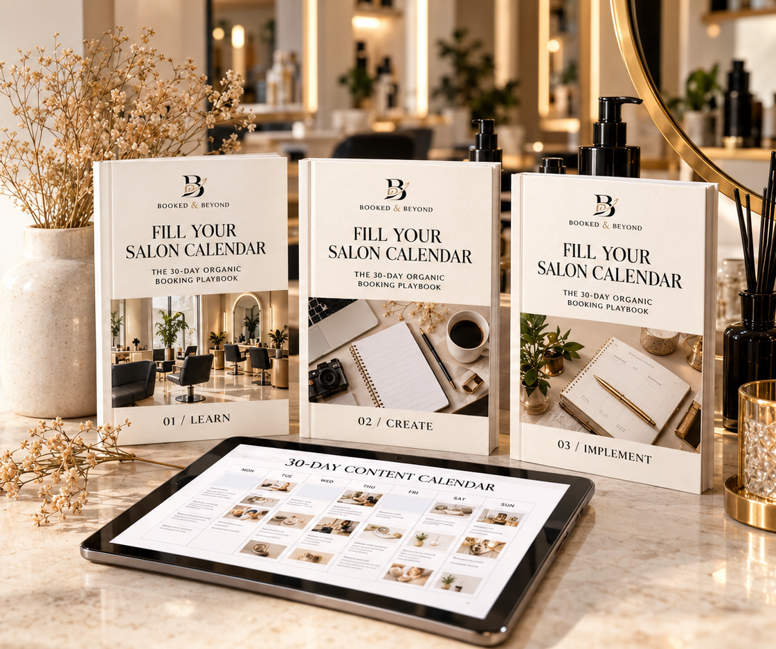 The 30-Day Organic Booking Playbook for salon owners by Booked & Beyond